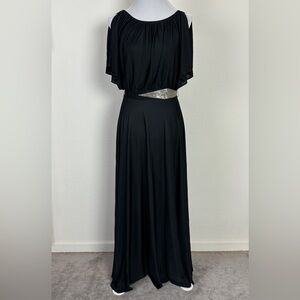 VINTAGE 70s Black Disco Style Dress